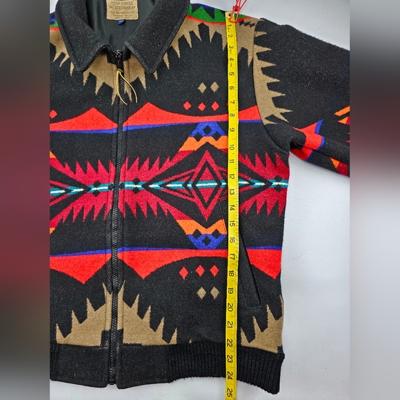 Pendleton High Grade Westernwear Med. Aztec Southwestern Jacket Vintage - Picture 9 of 10